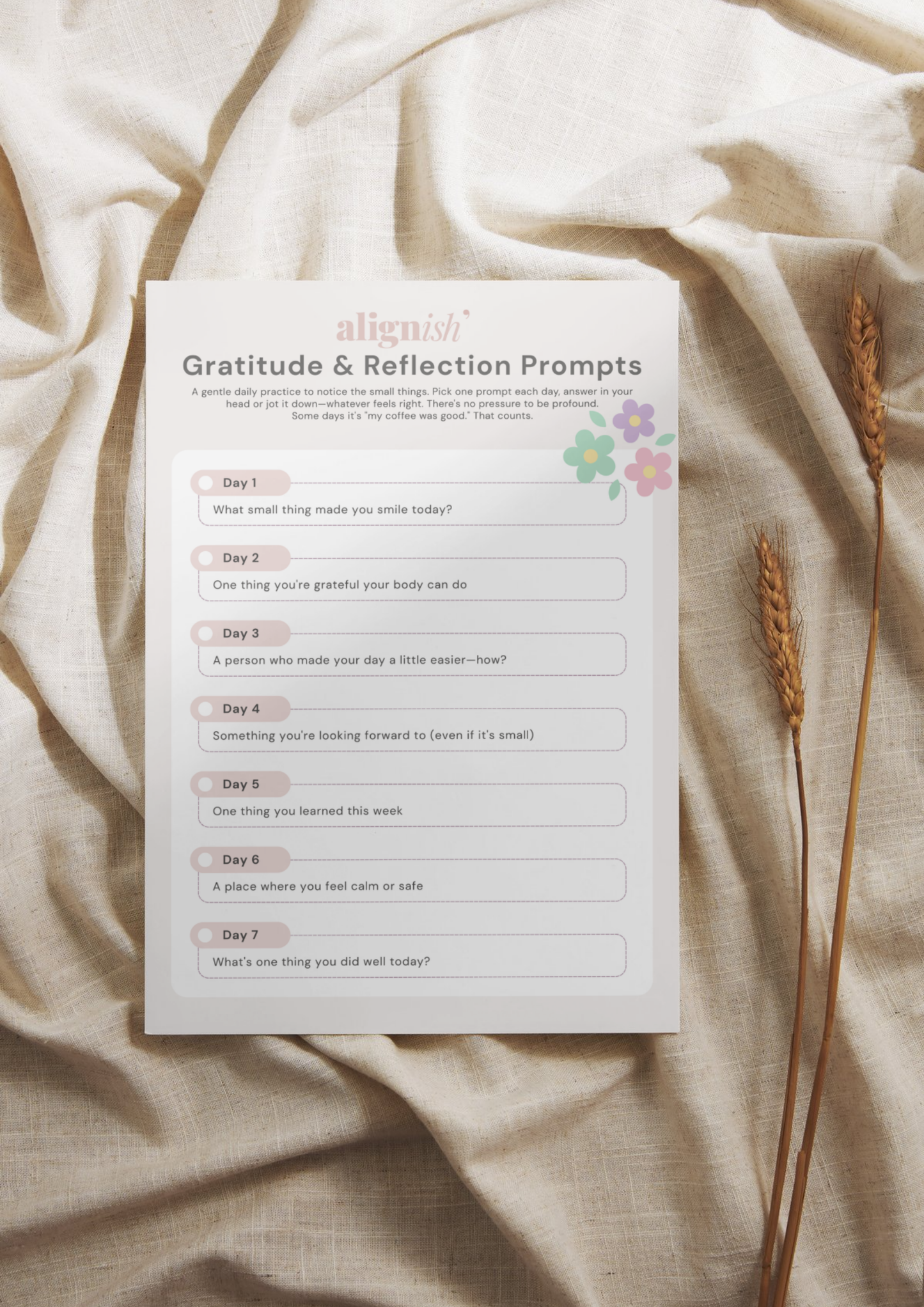 Gratitude & Reflection Prompts (30 Days)